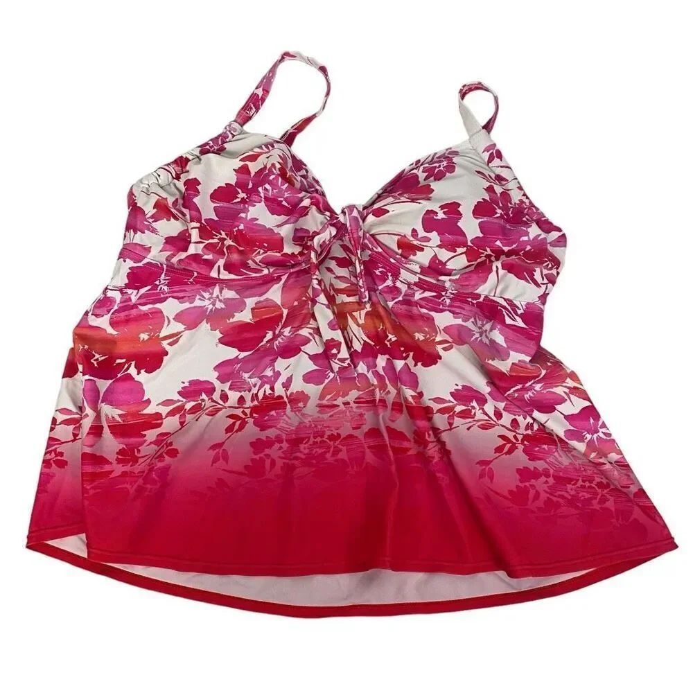 Swimsuits for All Tie Front Underwire Tankini Top size 18 D / DD